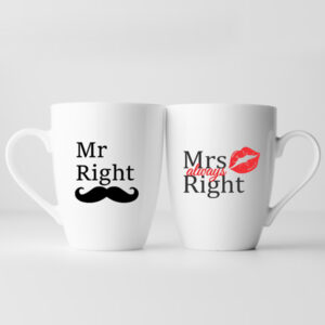 Customized Couple Mugs (Mr Right - Mrs Right)